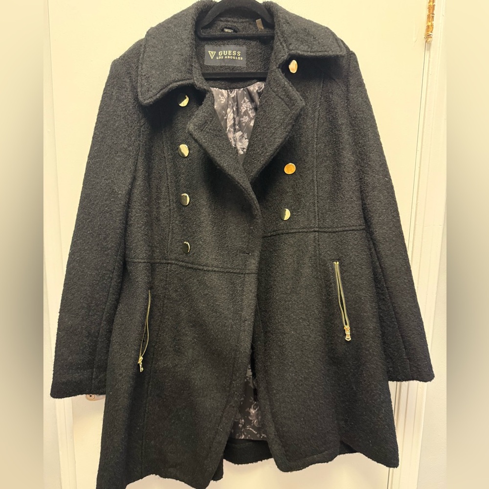 Guess Textured Black Outerwear